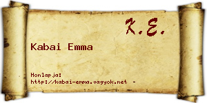 Kabai Emma névjegykártya