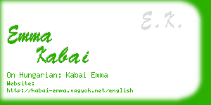 emma kabai business card